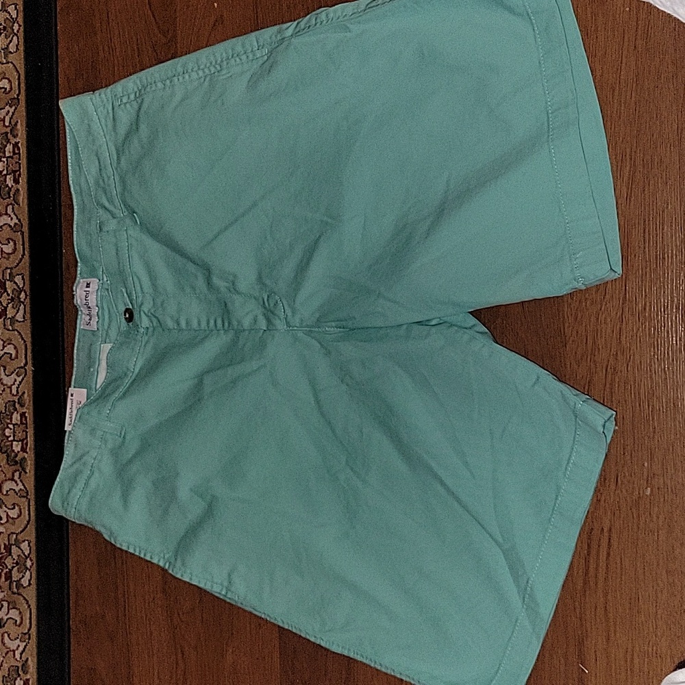 Saddlebred ComfortFlex aqua flat front 9" shorts Stretch Classic Fit 36W NEW…